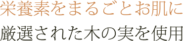 栄養素をまるごとお肌に厳選された木の実を使用